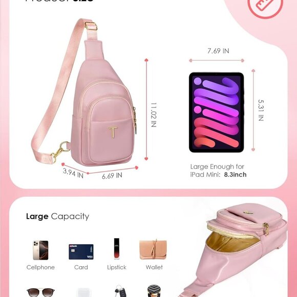 Personalized Initial Crossbody Bag for Teen Girls - Stylish & Practical Gift - Picture 5 of 7